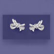 1.00 ct. t.w. Diamond Bow Earrings in 14kt White Gold