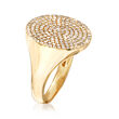 .58 ct. t.w. Pave Diamond Circle Pinky Ring in 14kt Yellow Gold