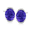 8.10 ct. t.w. Tanzanite Earrings with .14 ct. t.w. Diamonds in 18kt White Gold