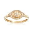 .10 ct. t.w. Pave Diamond Evil Eye Ring in 14kt Yellow Gold