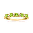 .60 ct. t.w. Peridot Ring with Diamond Accents in 10kt Yellow Gold