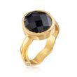 Black Onyx Ring in 18kt Gold Over Sterling