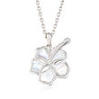 Mother-of-Pearl Hibiscus Pendant Necklace in Sterling Silver