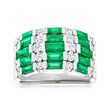 3.20 ct. t.w. Emerald and 1.00 ct. t.w. Diamond Ring in 14kt White Gold