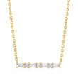 .20 ct. t.w. Baguette and Round Diamond Bar Necklace in 14kt Yellow Gold