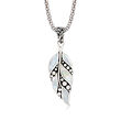 Mother-of-Pearl Bali-Style Leaf Pendant Necklace in Sterling Silver