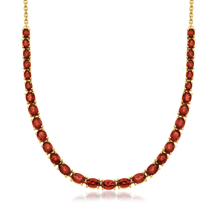 12.00 ct. t.w. Garnet Graduated Necklace in 18kt Gold Over Sterling