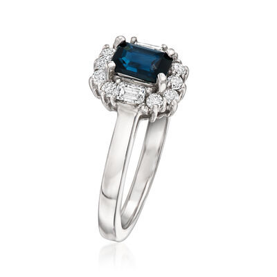 .70 Carat Sapphire and .41 ct. t.w. Diamond Ring in 14kt White Gold