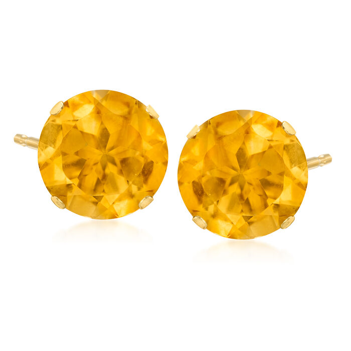6.20 ct. t.w. Citrine Stud Earrings in 14kt Yellow Gold
