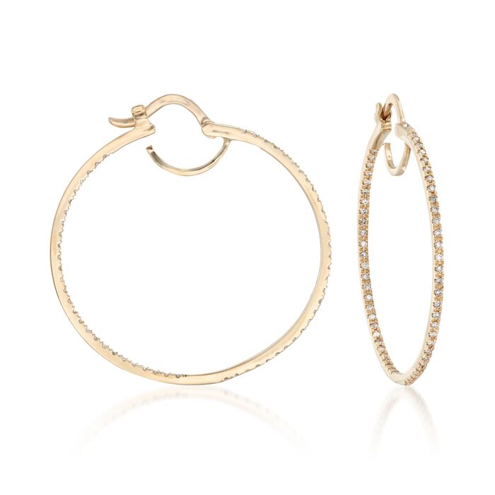 .75 ct. t.w. Diamond Inside-Outside Hoop Earrings in 14kt Yellow Gold