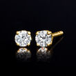 .33 ct. t.w. Lab-Grown Diamond Stud Earrings in 18kt Gold Over Sterling