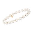 6.5-7mm Cultured Pearl Stretch Bracelet with 14kt Yellow Gold 