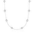 10.00 ct. t.w. Lab-Grown Diamond Station Necklace in 14kt White Gold