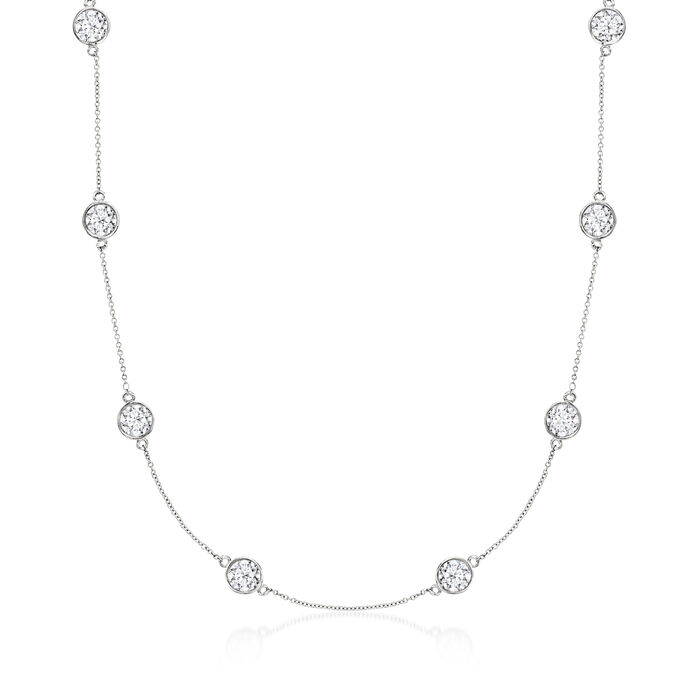 10.00 ct. t.w. Lab-Grown Diamond Station Necklace in 14kt White Gold