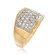 C. 1980 Vintage 1.10 ct. t.w. Pave Diamond Ring in 18kt Yellow Gold