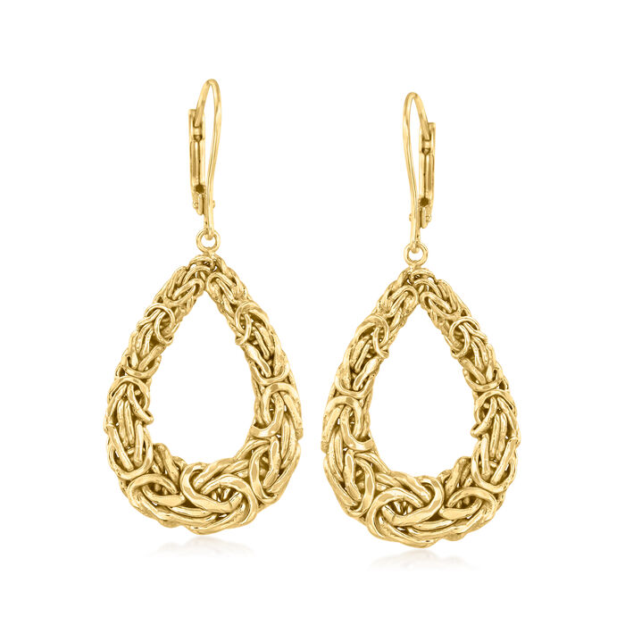 10kt Yellow Gold Byzantine Teardrop Earrings