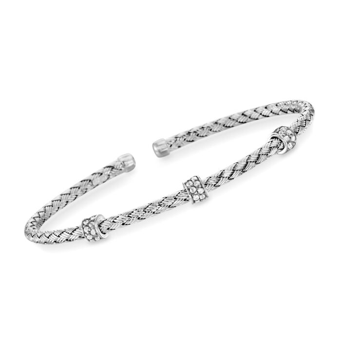 Charles Garnier &quot;Torino&quot; .30 ct. t.w. CZ Cuff Bracelet in Sterling Silver