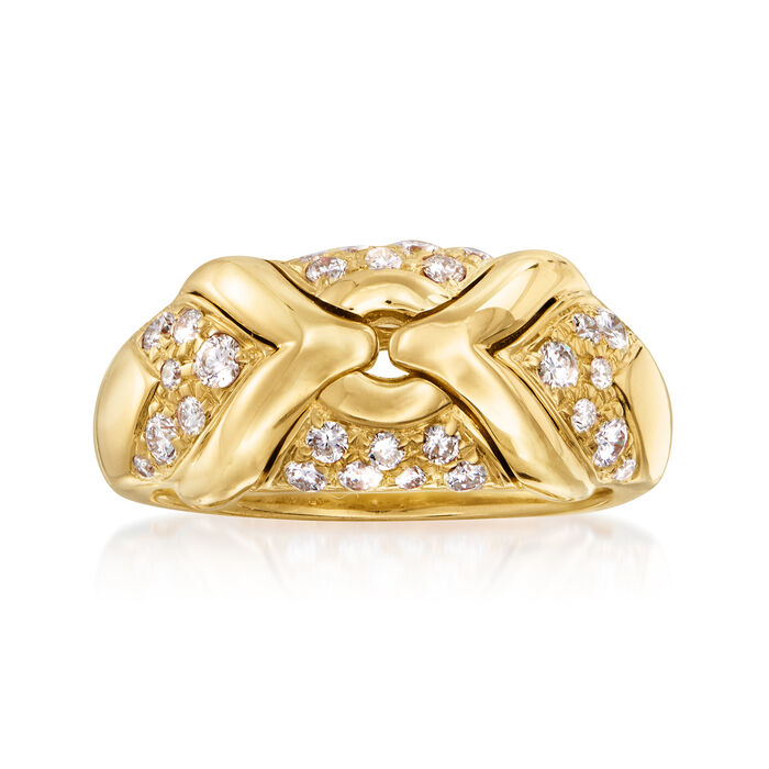 C. 1990 Vintage Bulgari &quot;Trika&quot; .65 ct. t.w. Diamond Ring in 18kt Yellow Gold