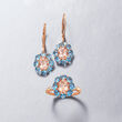 2.10 ct. t.w. Morganite and 2.70 ct. t.w. Santa Maria Aquamarine Drop Earrings in 14kt Rose Gold