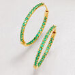 .90 ct. t.w. Emerald Inside-Outside Hoop Earrings in 14kt Yellow Gold