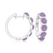 Lavender Jade Hoop Earrings in Sterling Silver