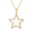 Mother-of-Pearl Star Pendant Necklace with .12 ct. t.w. Diamonds in 14kt Yellow Gold