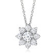 1.00 ct. t.w. Lab-Grown Diamond Flower Pendant Necklace in 14kt White Gold