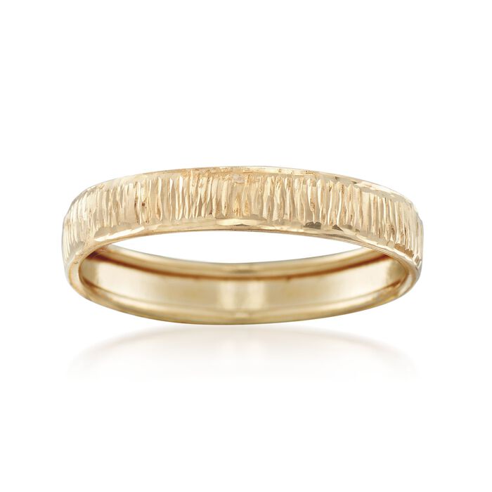 Italian 14kt Yellow Gold Diamond-Cut Ring