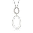 .30 ct. t.w. Pave CZ Double Oval Pendant Necklace in Sterling Silver