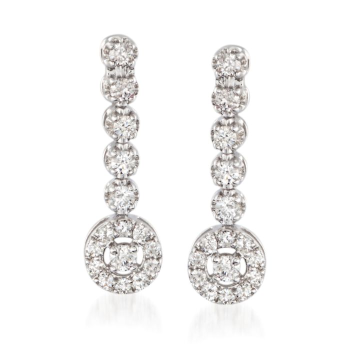 .50 ct. t.w. Diamond Circle Drop Earrings in 14kt White Gold