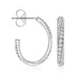 .77 ct. t.w. Diamond Twisted C-Hoop Earrings in 14kt White Gold