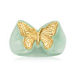 Jade Butterfly Ring in 14kt Yellow Gold