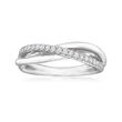 Gabriel Designs .20 ct. t.w. White Sapphire Crisscross Ring in Sterling Silver