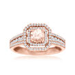 Le Vian &quot;Bridal&quot; .30 Carat Peach Morganite Ring with 1.05 ct. t.w. Vanilla Diamonds in 14kt Strawberry Gold