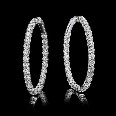 10.00 ct. t.w. Lab-Grown Diamond Inside-Outside Hoop Earrings in 14kt White Gold