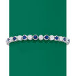 2.70 ct. t.w. CZ and 2.70 ct. t.w. Simulated Sapphire Tennis Bracelet in Sterling Silver