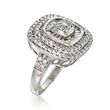 C. 1990 Vintage 1.20 ct. t.w. Diamond Square-Top Ring in 10kt White Gold
