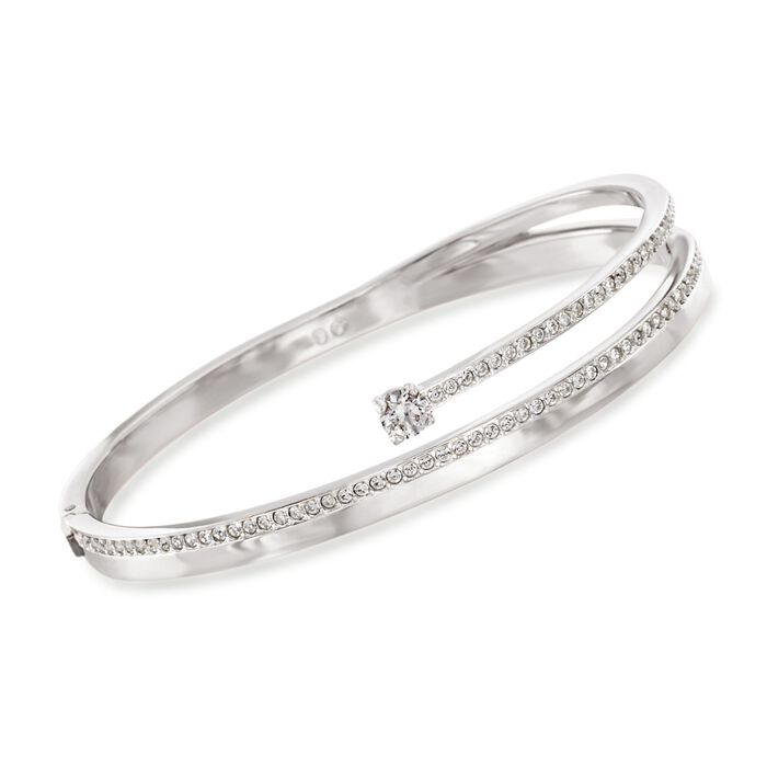 Swarovski Crystal &quot;Fresh&quot; Crystal Bangle Bracelet in Silvertone