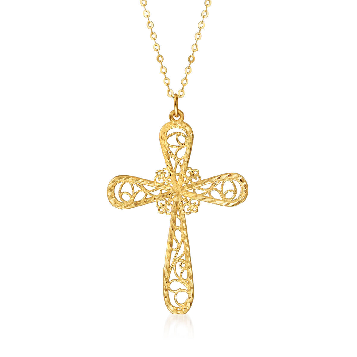 FB Jewels Solid Message Metal Cross Necklace And Earring Set Functional Pendant With Faith 