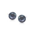 6-7mm Black Cultured Pearl Stud Earrings in 14kt White Gold