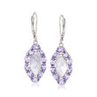Moonstone and 3.00 ct. t.w. Tanzanite Drop Earrings in Sterling Silver