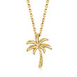 18kt Gold Over Sterling Palm Tree Pendant Necklace