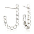 Zina Sterling Silver &quot;Ice Cube&quot; J-Hoop Earrings
