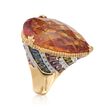 C. 2000 Vintage Bellarri 33.50 Carat Citrine and 8.30 ct. t.w. Multi-Stone Ring in 18kt Yellow Gold