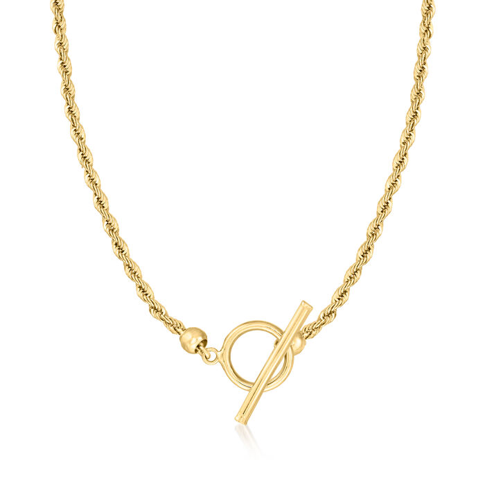 2.2mm 10kt Yellow Gold Rope-Chain Toggle Necklace