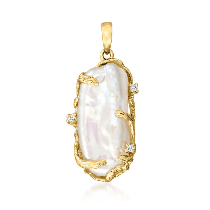 8x20mm Cultured Baroque Pearl Pendant in 14kt Yellow Gold