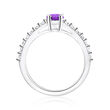 .60 Carat Amethyst Ring with .35 ct. t.w. Diamonds in 14kt White Gold