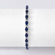 14.00 ct. t.w. Sapphire and .52 ct. t.w. Diamond Bracelet in 14kt White Gold