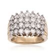 3.00 ct. t.w. Diamond Four-Row Ring in 14kt Yellow Gold