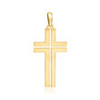 Men's 14kt Yellow Gold Grooved Cross Pendant
